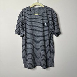 Calvin Klein Grey Striped Short Sleeve Shirt Boys Medium (10/12)